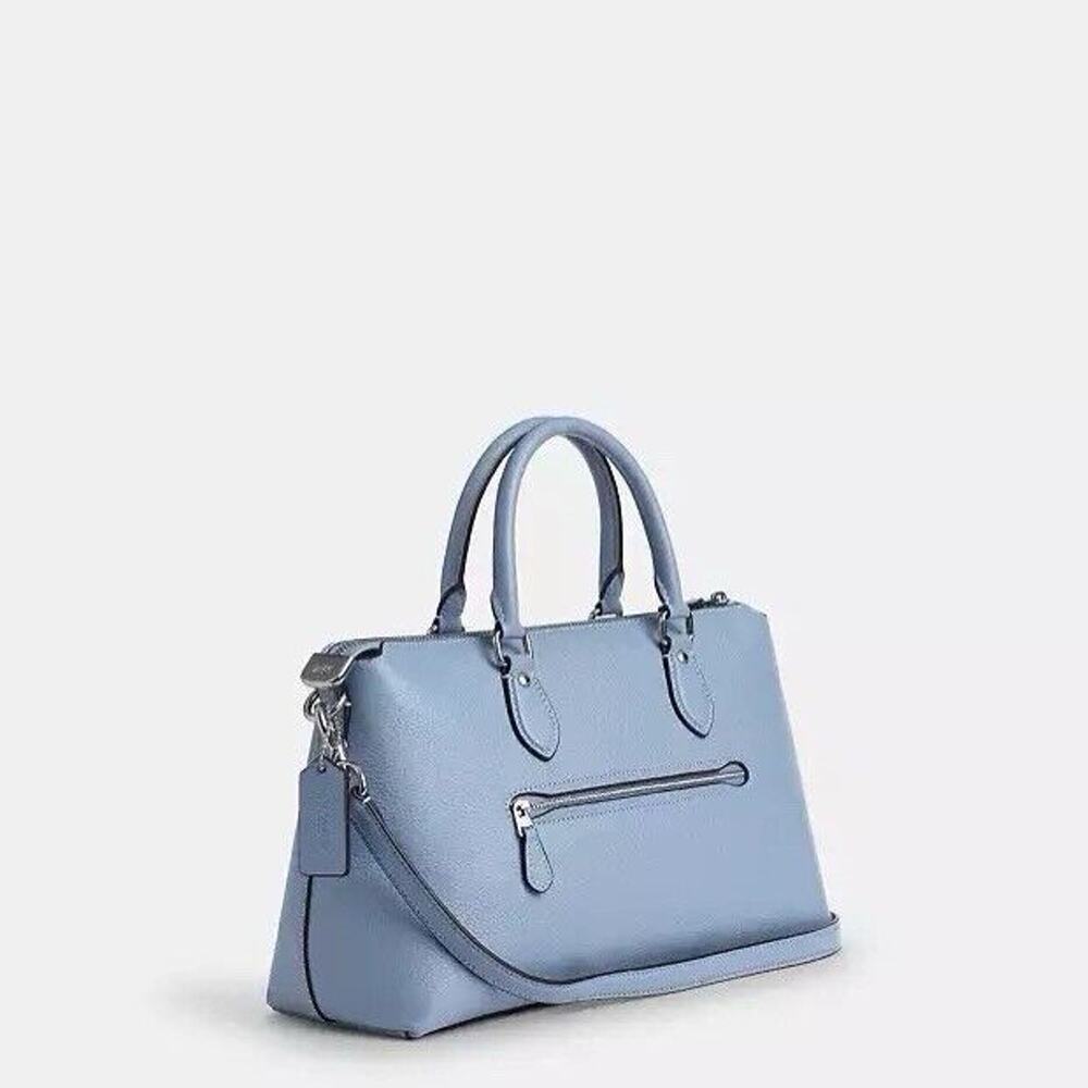 NWT Coach Bundle Georgia Satchel Bag CR156 Leather Bluebell & Cq722 Silk Scarf - Picture 9 of 12